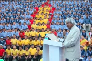 Dr. A.P.J. Abdul Kalam interacting with students during an educational program