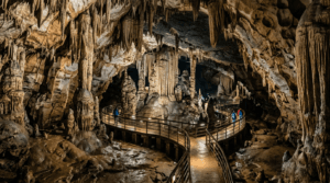 Limestone formations inside Borra Caves near Araku Valley