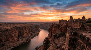 Pennar River gorge viewed from Gandikota Fort in Andhra Pradesh