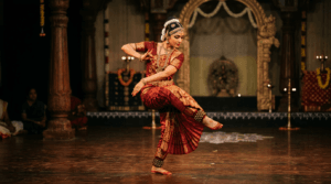 Kuchipudi dancer performing traditional classical dance from Andhra Pradesh