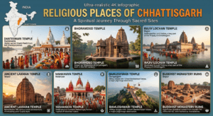 Major religious places and famous temples of Chhattisgarh infographic