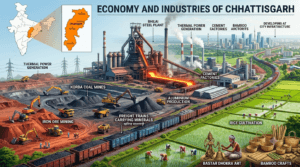 Economy and major industries of Chhattisgarh infographic