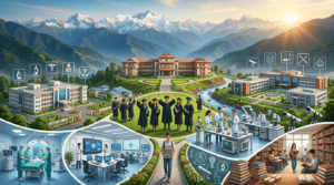 Education infographic of Arunachal Pradesh featuring Rajiv Gandhi University, NERIST, TRIHMS, and major universities.
