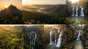 Parasnath Hill, Chota Nagpur Plateau and famous waterfalls of Jharkhand.