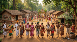 Traditional tribal communities of Jharkhand including Santhal, Munda and Oraon.