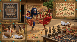 Chhau dance, tribal music and traditional handicrafts of Jharkhand.