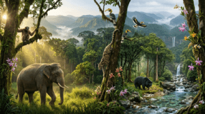 Nokrek National Park, Balpakram National Park, Nongkhyllem Wildlife Sanctuary and the rich wildlife of Meghalaya.