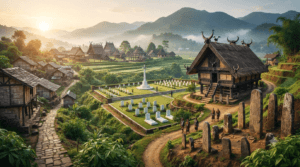 Kohima War Cemetery, traditional Naga morung, Khonoma Village, Kisama Heritage Village, and historic monuments of Nagaland.