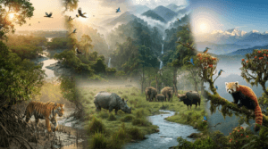 Sundarbans, Jaldapara, Gorumara, Neora Valley, and Singalila National Parks in West Bengal.