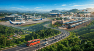 Maharaja Bir Bikram Airport, Agartala Railway Station, National Highway 8, buses, and transportation infrastructure in Tripura