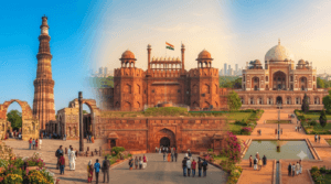 Red Fort, Qutub Minar, and Humayun's Tomb, the UNESCO World Heritage Sites of Delhi.