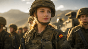 Princess Leonor participating in Spanish military training